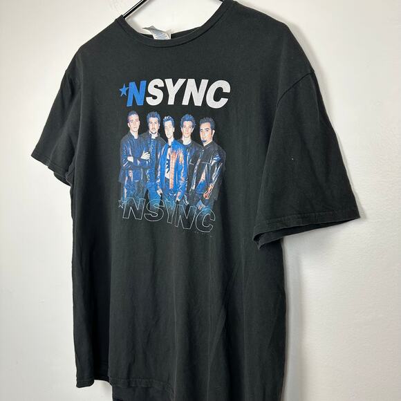 Delta Soft Unisex Adult Nsync 90s Boy Band Print Crewneck Black T-Shirt Large - Picture 4 of 10